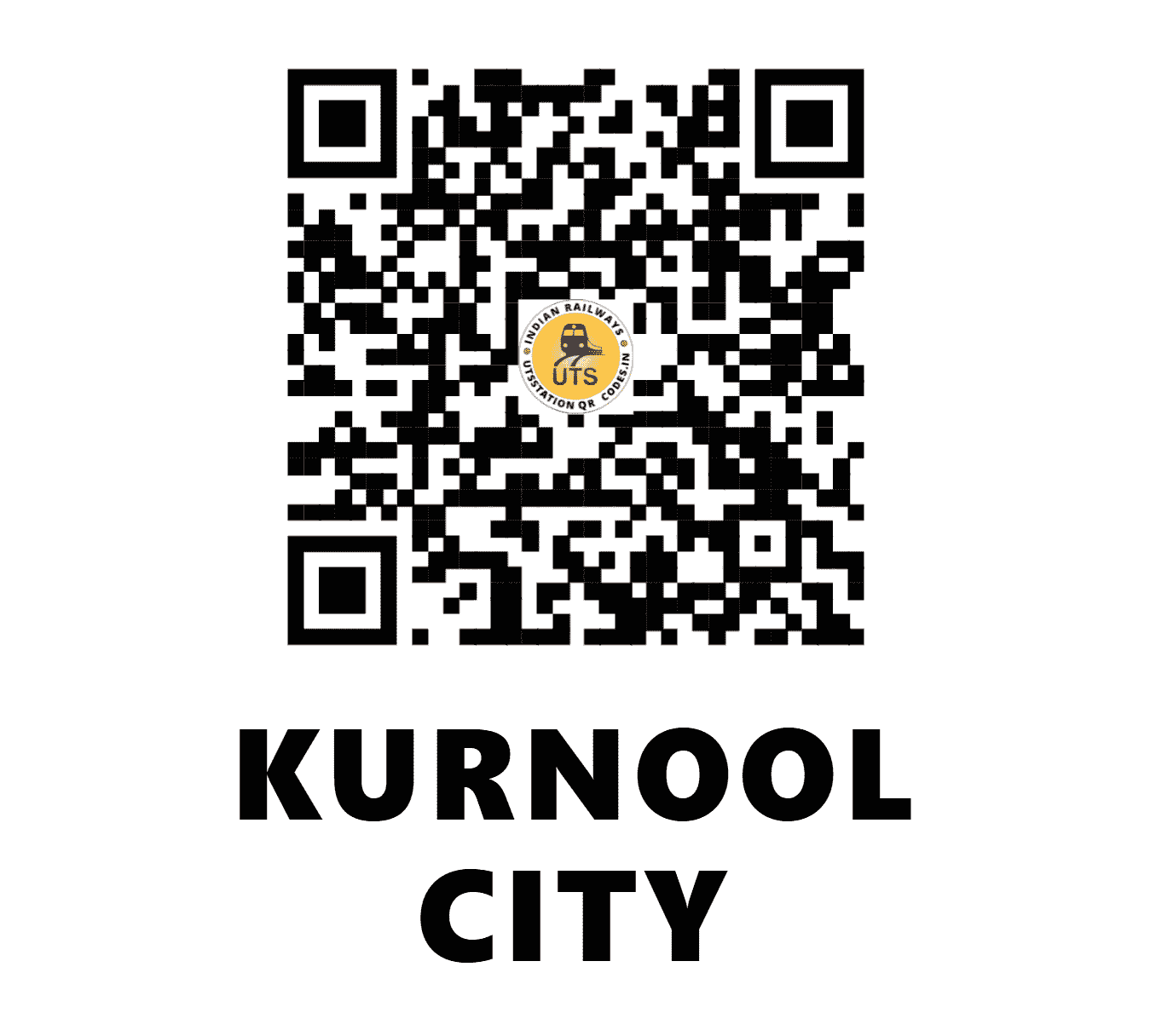 UTS QR Code for KURNOOL CITY - KRNT (SC - ANDHRA PRADESH)
